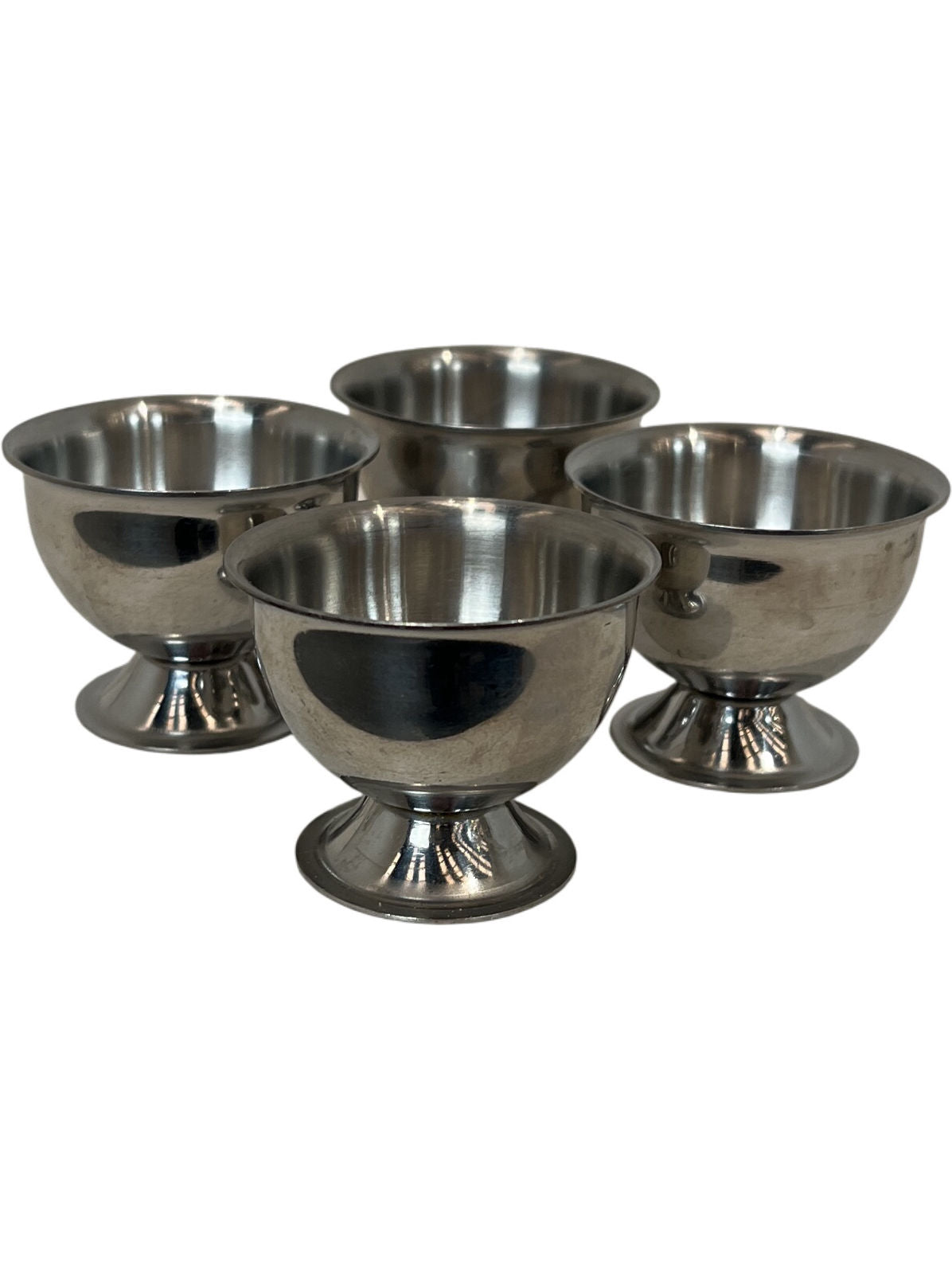 Vintage Retro Stainless Steel Egg Cups Set of 4 (Pre-Loved)