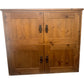 Solid Wood Storage Cabinet with Double Doors and Black Handles (Pre-Loved)