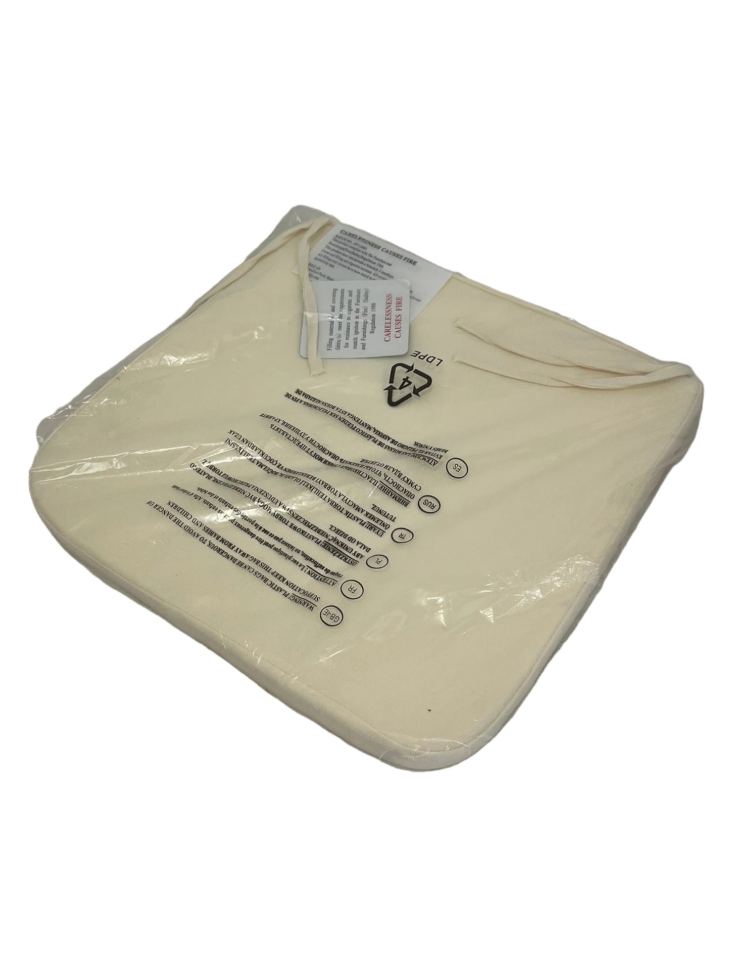Set Of 4 Cream Seat Chair Cushions (Unused)