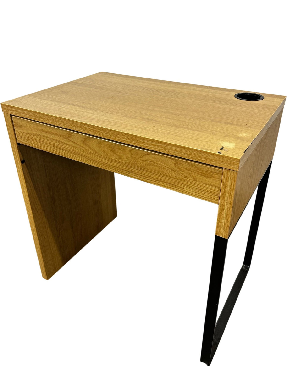 Modern Wooden Office Desk with Drawer and Cable Management (Pre-Loved)