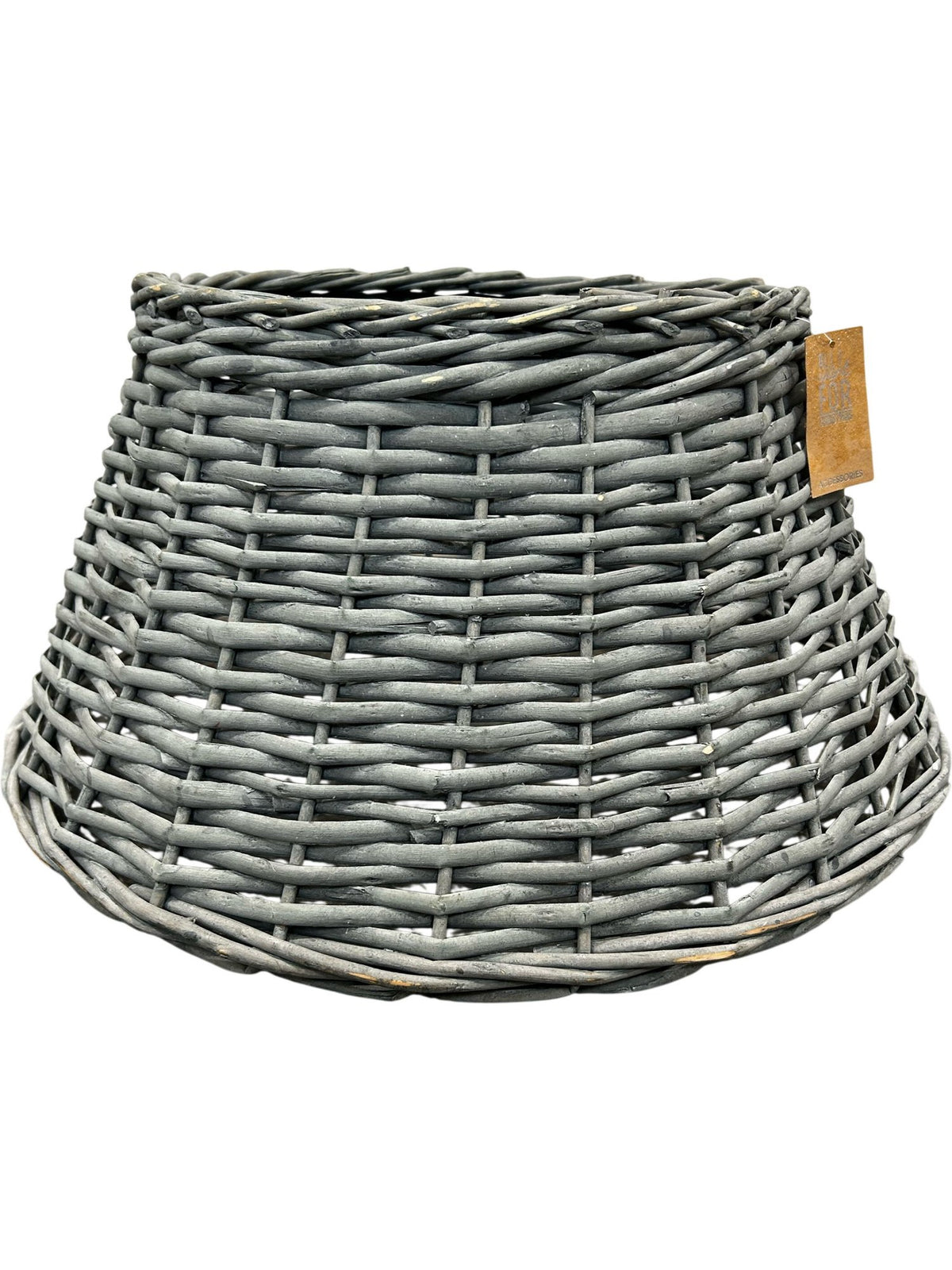 Grey Wicker Christmas Tree Skirt Collar Basket Base Cover 50cm (Pre-Loved)