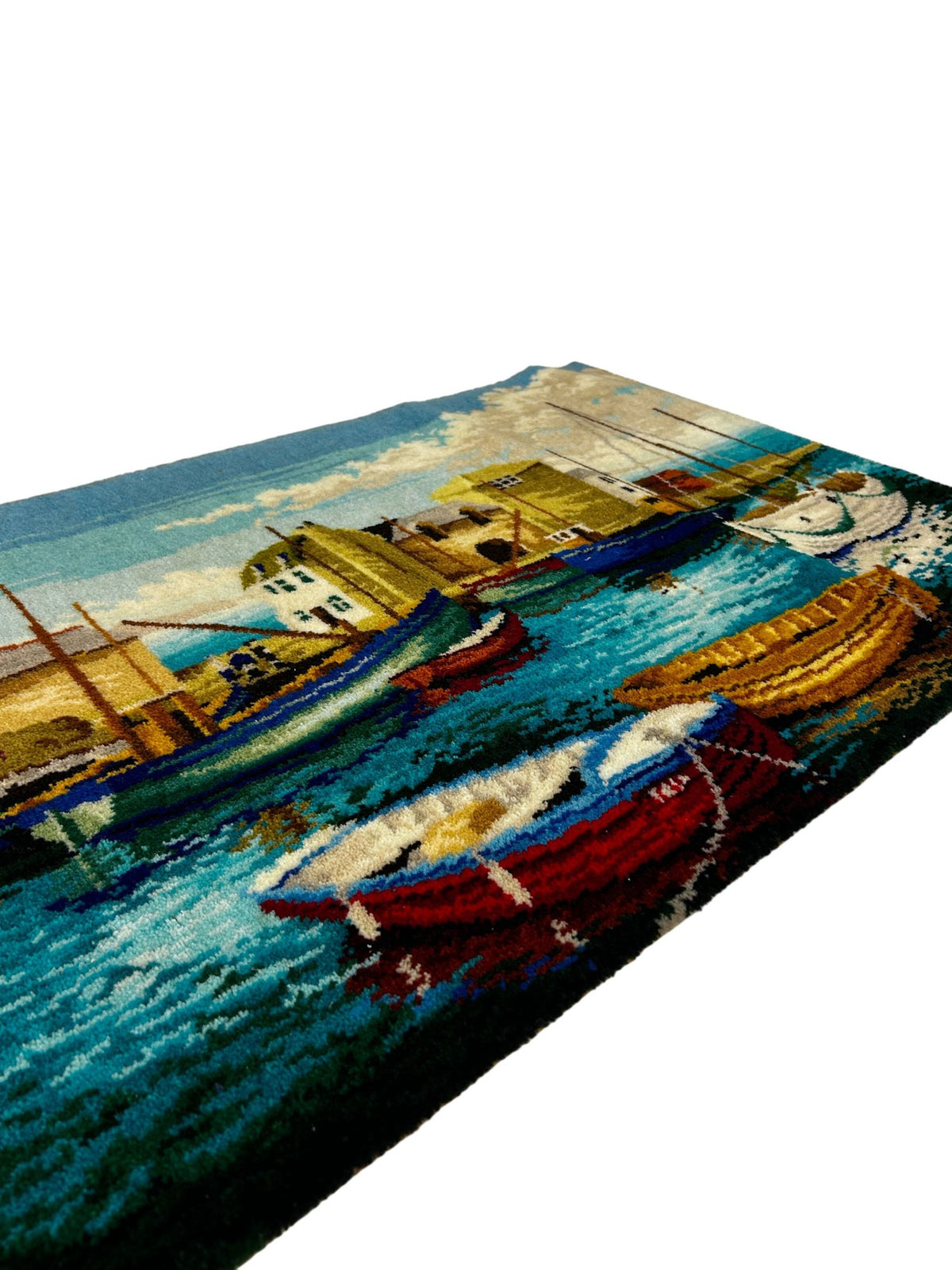 Vintage Carpets of Worth Axminster Harbour Picture Rug Wall Hanging (Pre-Loved)