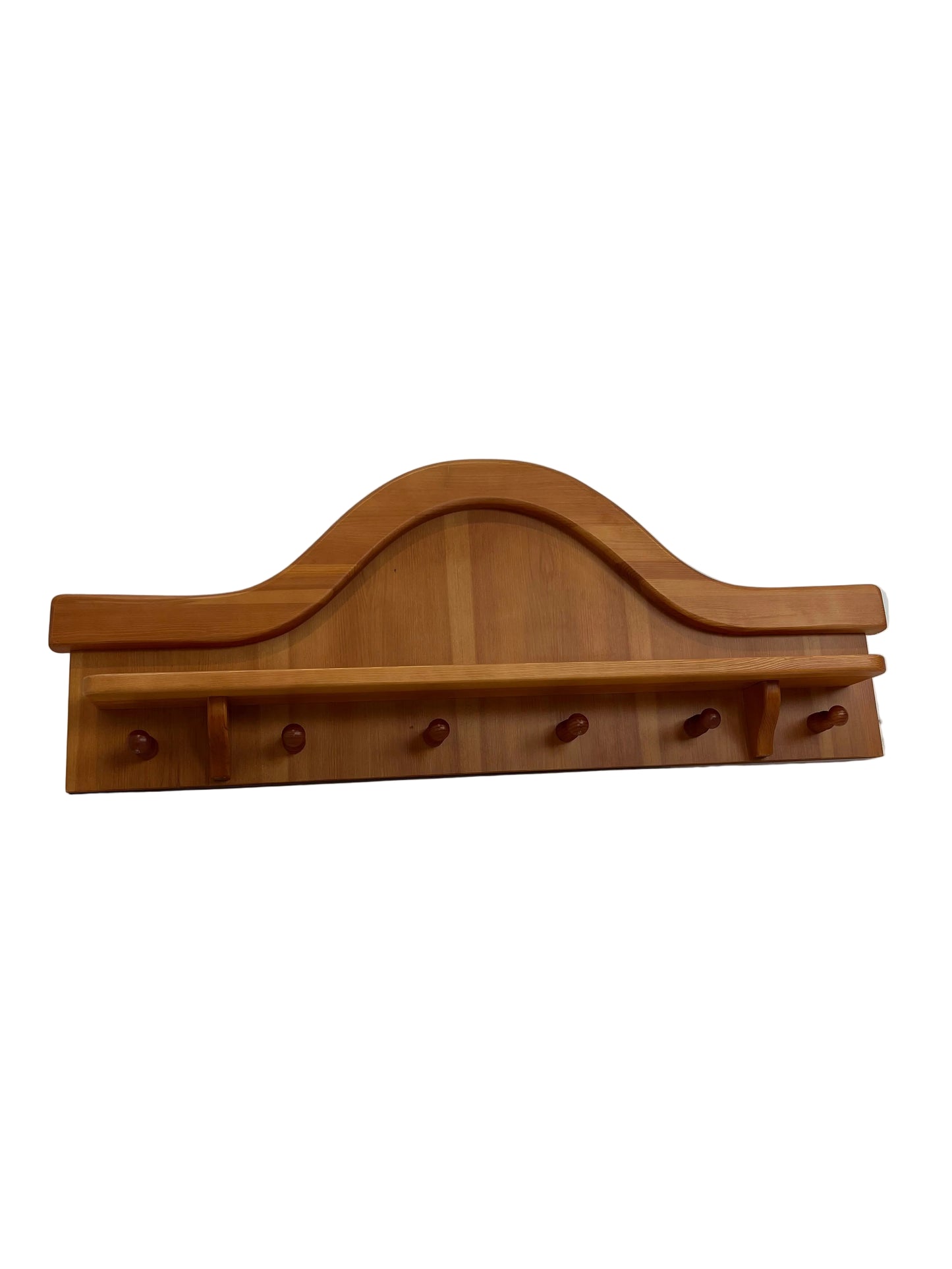 Solid Wood Wall Mounted Coat Rack Shelf (Pre-Loved)