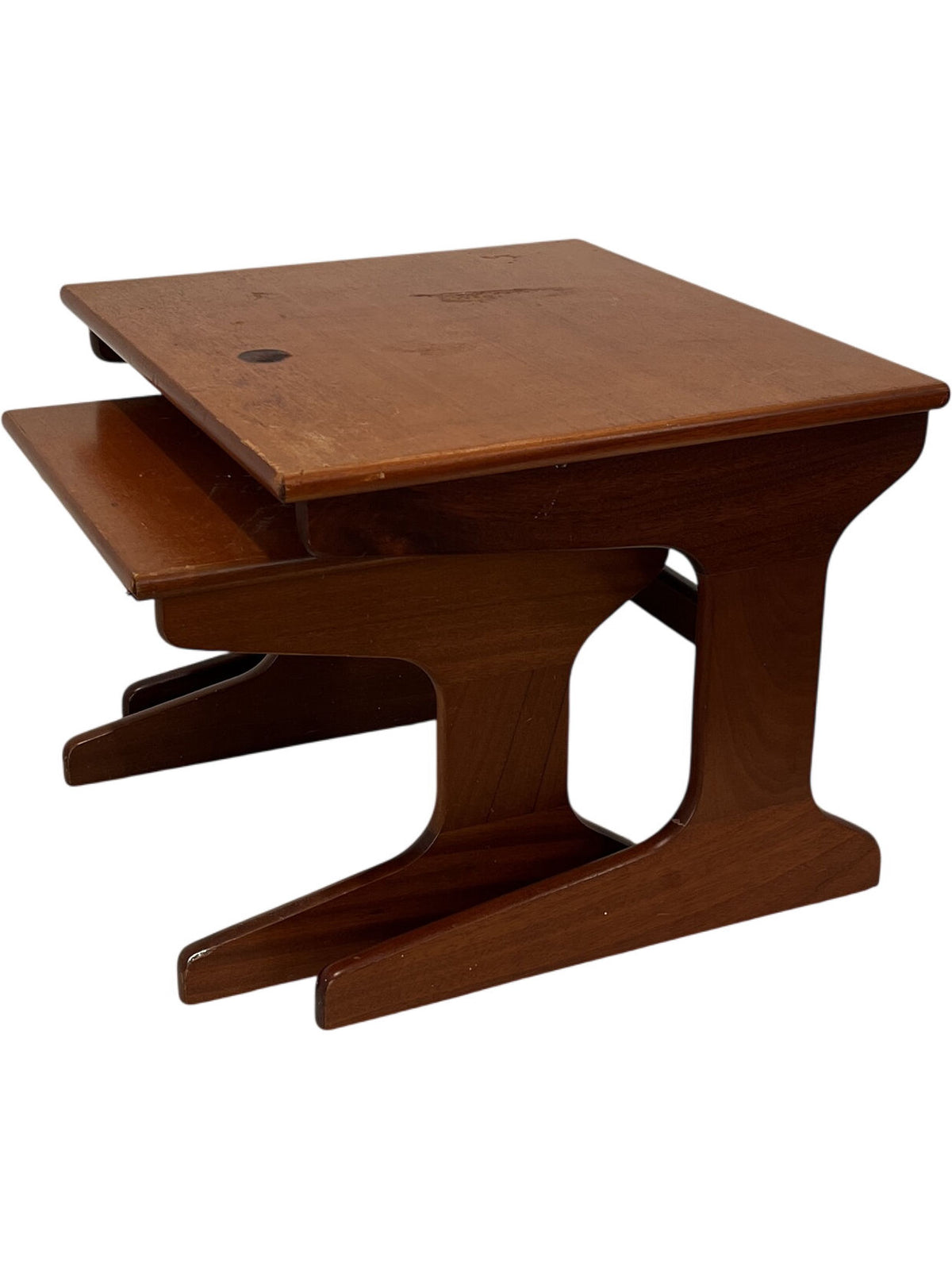 Mid Century Nesting Tables Set Solid Teak Style (Pre-Loved)