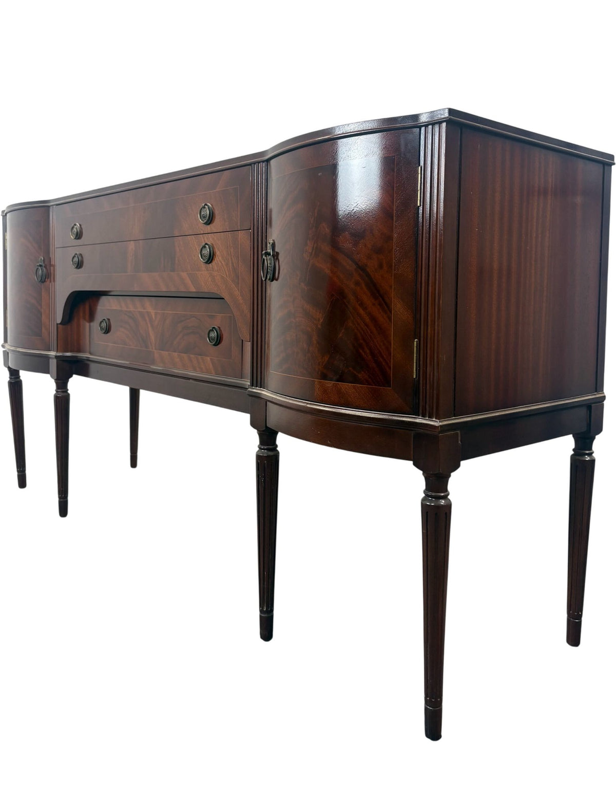 Vintage Mahogany Sideboard With Drawers and Cabinets