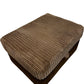 Large Brown Corduroy Storage Ottoman Footstool with Lift-Up Lid (Pre-Loved)