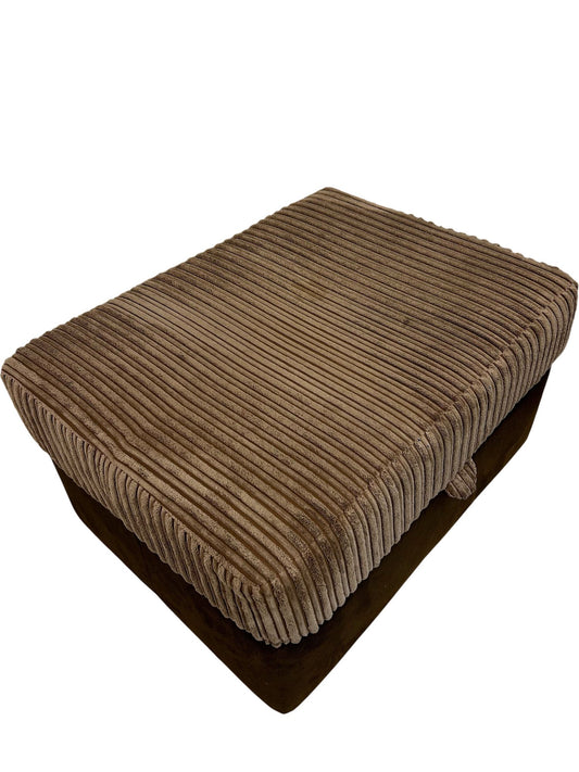 Large Brown Corduroy Storage Ottoman Footstool with Lift-Up Lid (Pre-Loved)