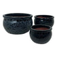 Set Of 3 Blue Marble Plant Pots (Pre-Loved)