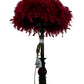 Red Feather Decorative Table Lamp with Ornate Base (Pre-Loved)