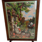Vintage Tapestry Needlepoint Woven Wooden Fireplace Screen Stand (Pre-Loved)