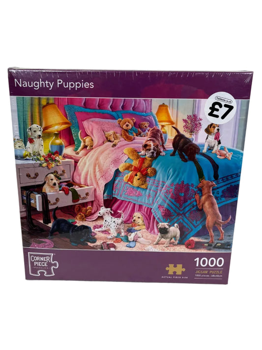 Naughty Puppies 1000 Piece Jigsaw Puzzle (New)