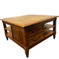 Wooden Square Coffee Table with Drawers & Open Storage (Pre-Loved)
