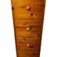 Solid Wood Pine Tallboy Chest of Drawers 4 Drawer Narrow Storage (Pre-Loved)