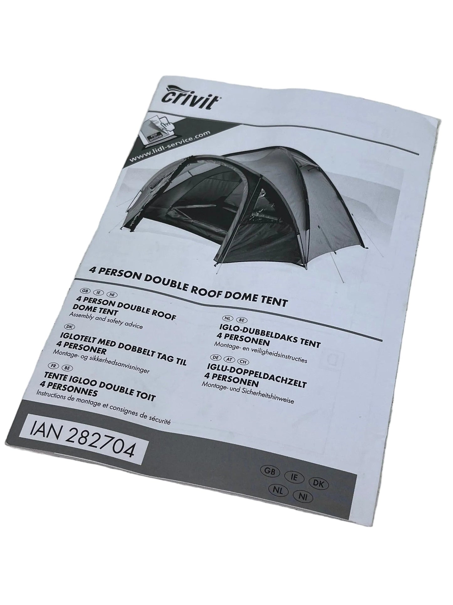 Crivit 4-Person Double Roof Dome Tent (Pre-Loved)