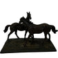 Bronze Effect Three Horse Equestrian Sculpture on Base (Pre-Loved)