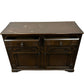 Dark Wood Sideboard with 2 Drawers 2 Door Cupboard Carved Detail (Pre-Loved)