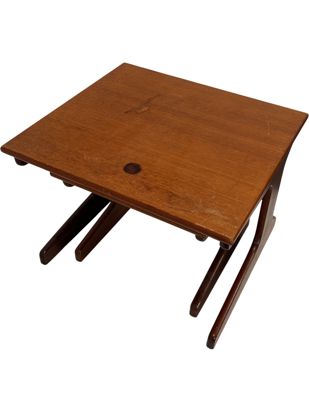 Mid Century Nesting Tables Set Solid Teak Style (Pre-Loved)
