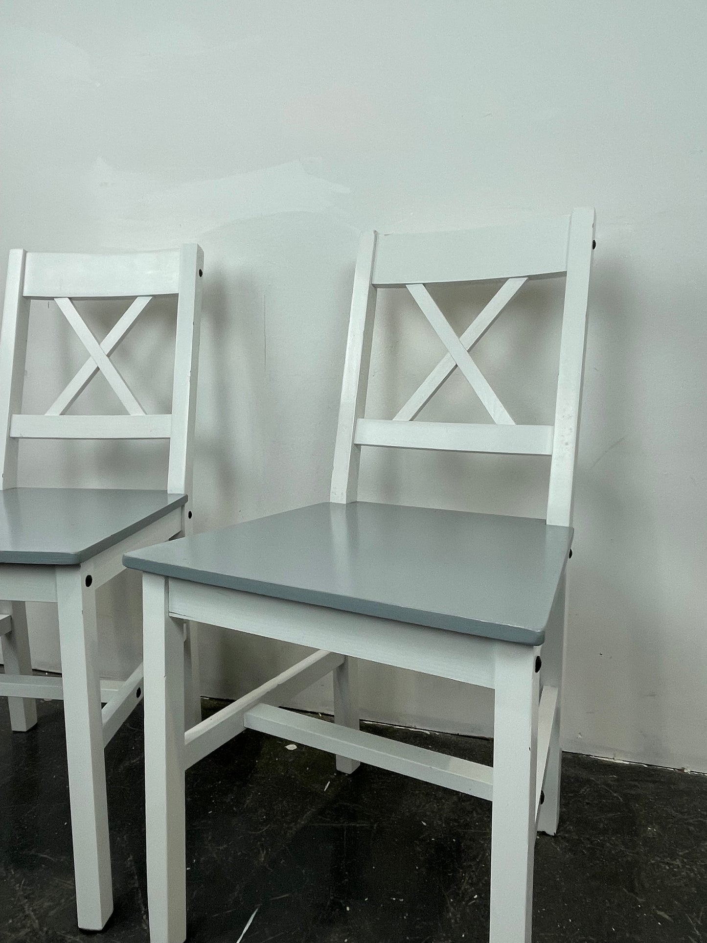 White/Grey Wooden Chairs (Pre-loved)