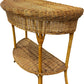 Natural Wicker Rattan 2 Tier Curved Console Table (Pre-Loved)