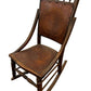 Carved Wooden Rocking Chair Floral Back Turned Legs Traditional (Pre-Loved)