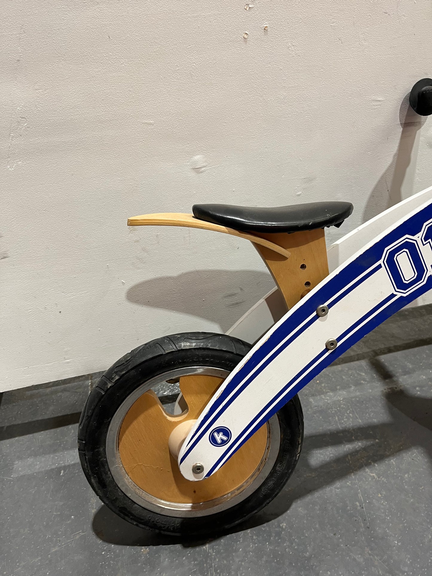 Kurve Wooden White Blue 14” Children’s Balance Bike (Pre-Loved)