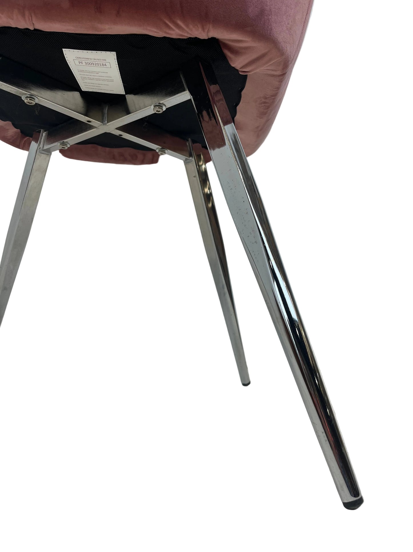 Set Of 4 Modern Dusty Rose Pink Velvet Dining Chairs (Pre-Loved)