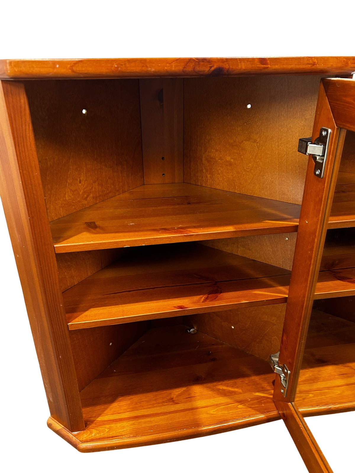 Pine Wood Corner Medicine Cabinet with Mirror (Pre-Loved)
