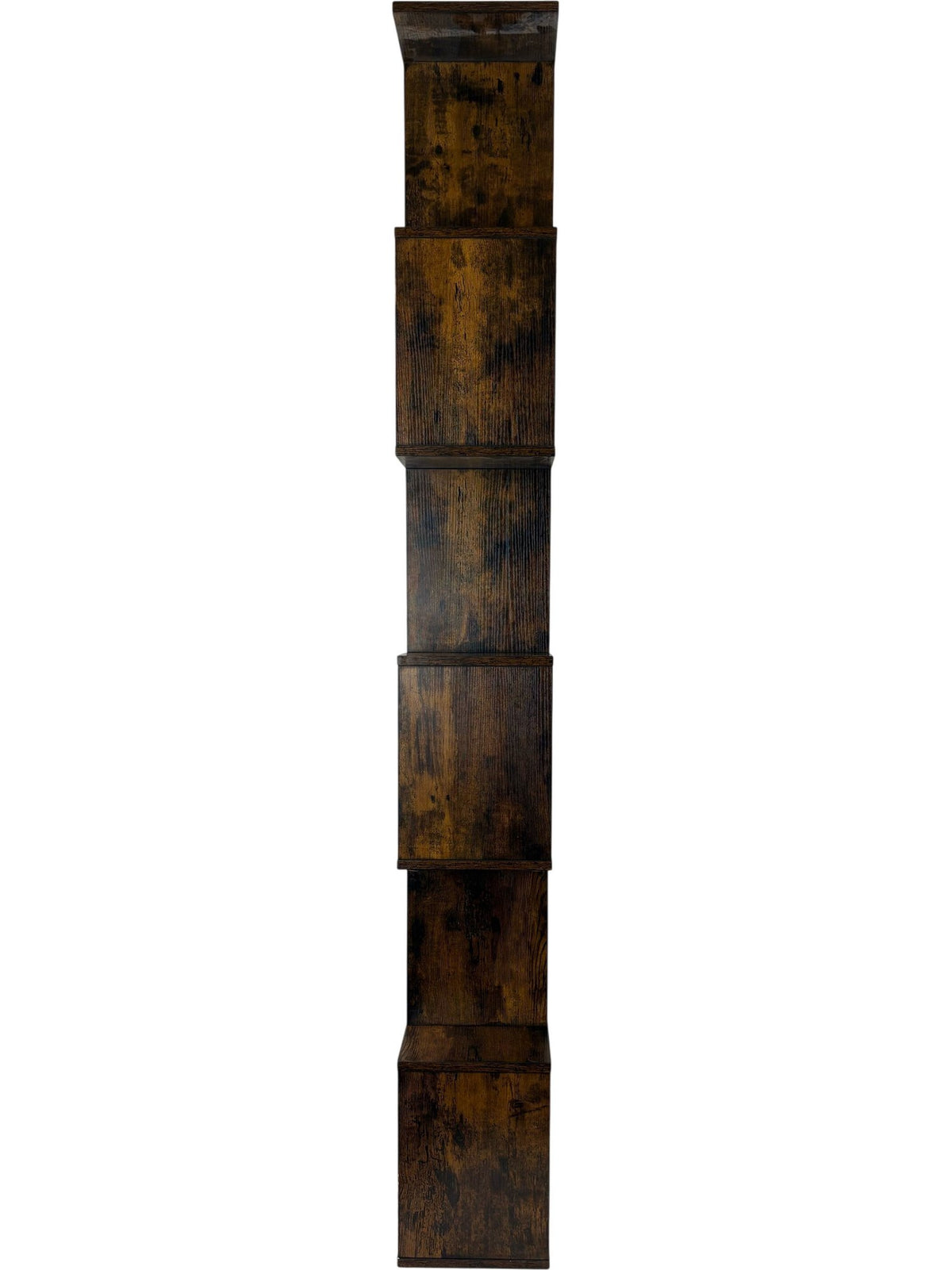 Modern Wooden Bookcase Tall Shelf Unit Zigzag Design (Pre-Loved)
