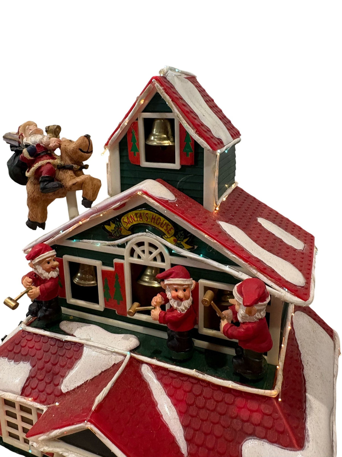 Christmas Santa's House Lighted Musical Optic Village Decoration (Pre-Loved)