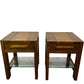 Wooden End Tables with Glass Shelf (Pre-Loved)