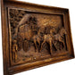 Vintage Coach & Horses Relief Wall Plaque Rustic Carved Effect 31cm (Pre-Loved)