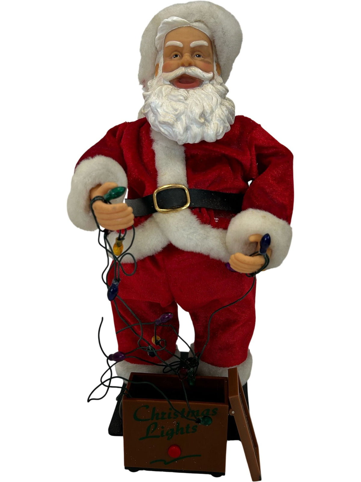 Animated Santa Claus with Light-Up Christmas String Lights 32cm (Pre-Loved)