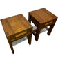 Wooden End Tables with Glass Shelf (Pre-Loved)
