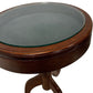 Wooden Round Accent Table with Glass Top (Pre-Loved)