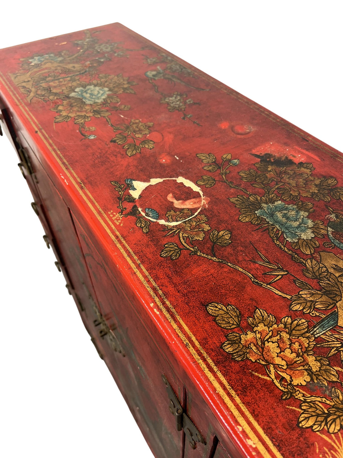 Chinese Dynasty Style Red Lacquered Handpainted Cabinet (Pre-Loved)