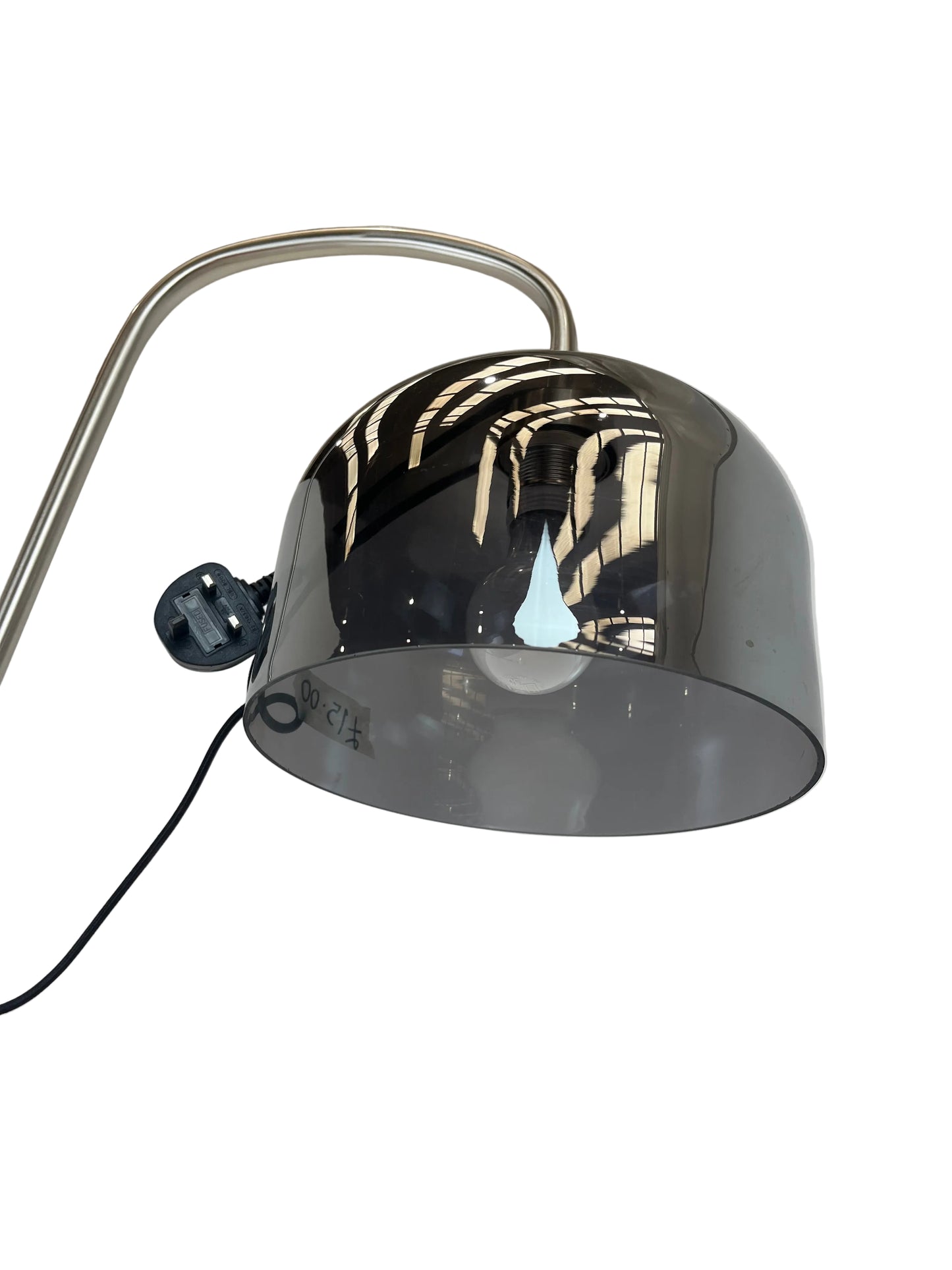 Silver Dark Glass Shade Floor Lamp (Pre-Loved)