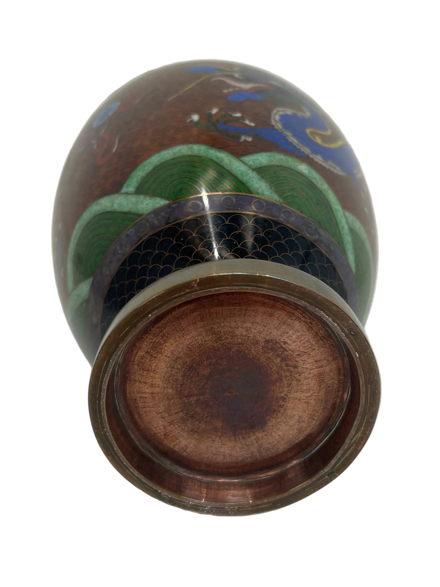 Pair Of Vintage Chinese Cloisonne Style Vases (Pre-Loved)