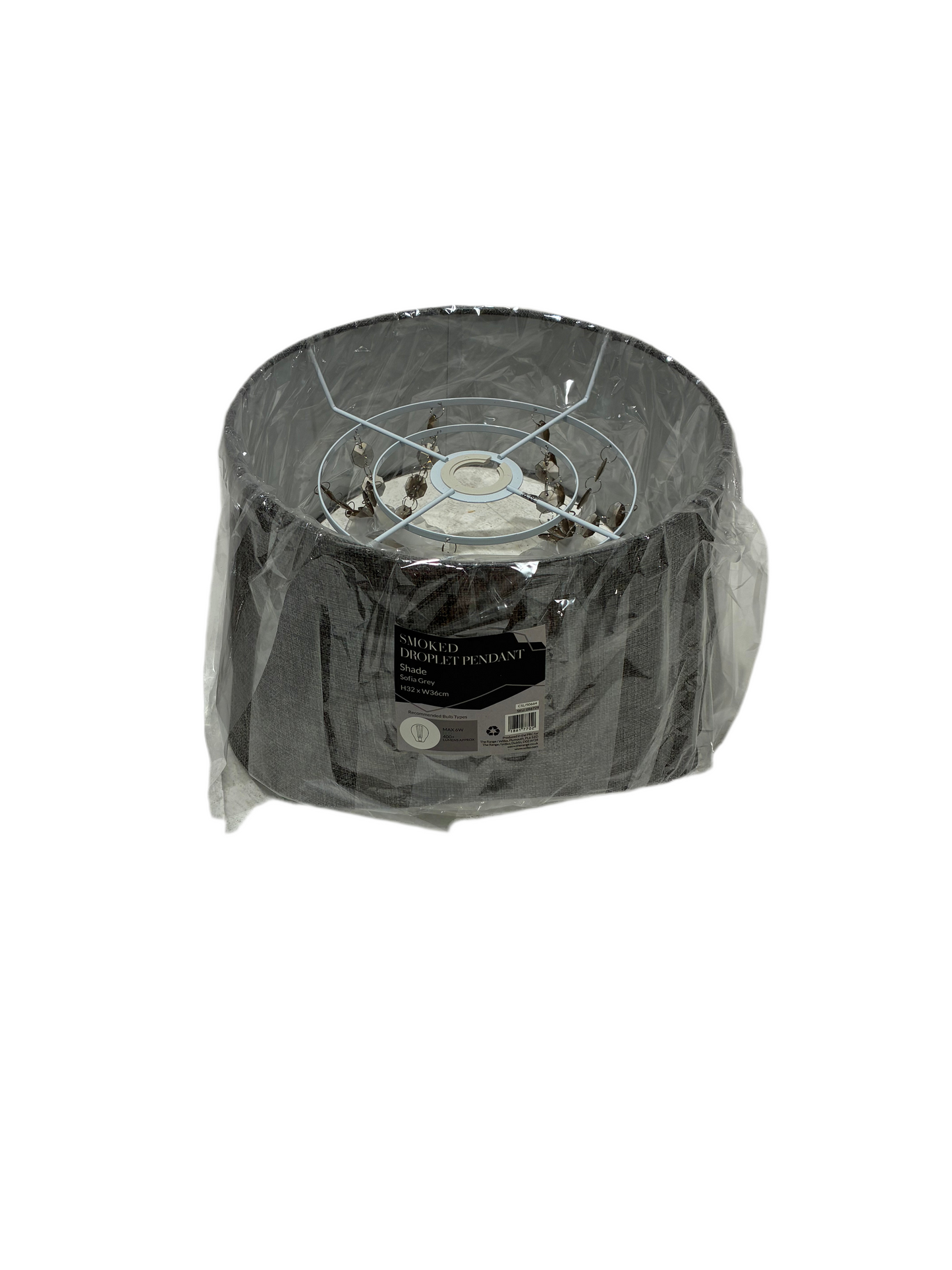 Smoked Droplet Pendant Lampshade (Unused)