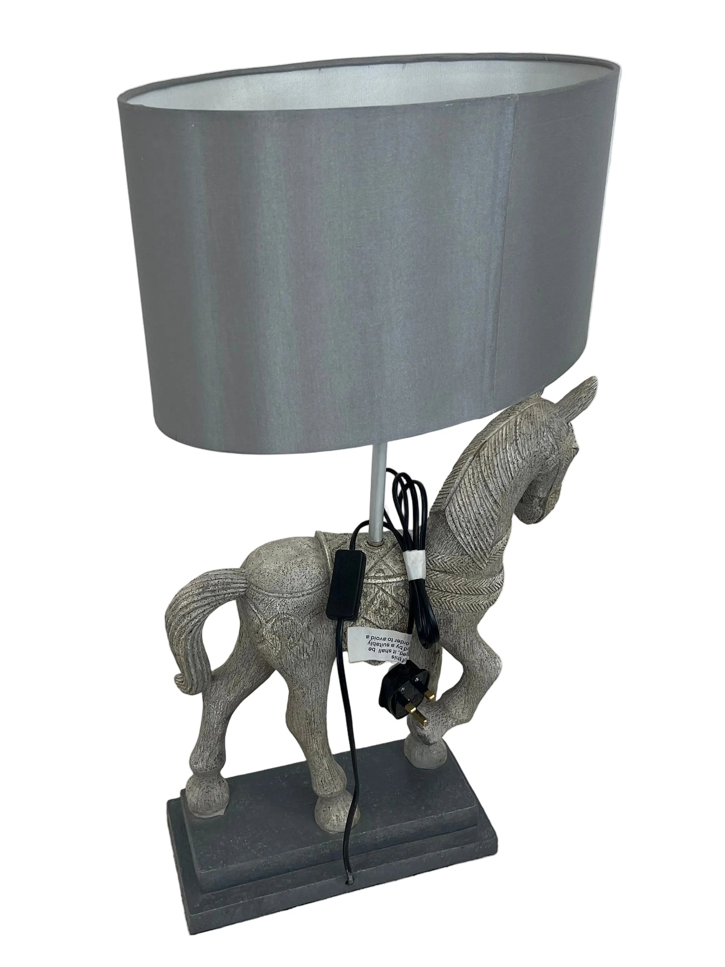 Vintage Grey Horse Figurine Lamp (Pre-Loved)