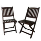 Set Of 4 Dark Brown Solid Wood Folding Chairs (Pre-Loved)