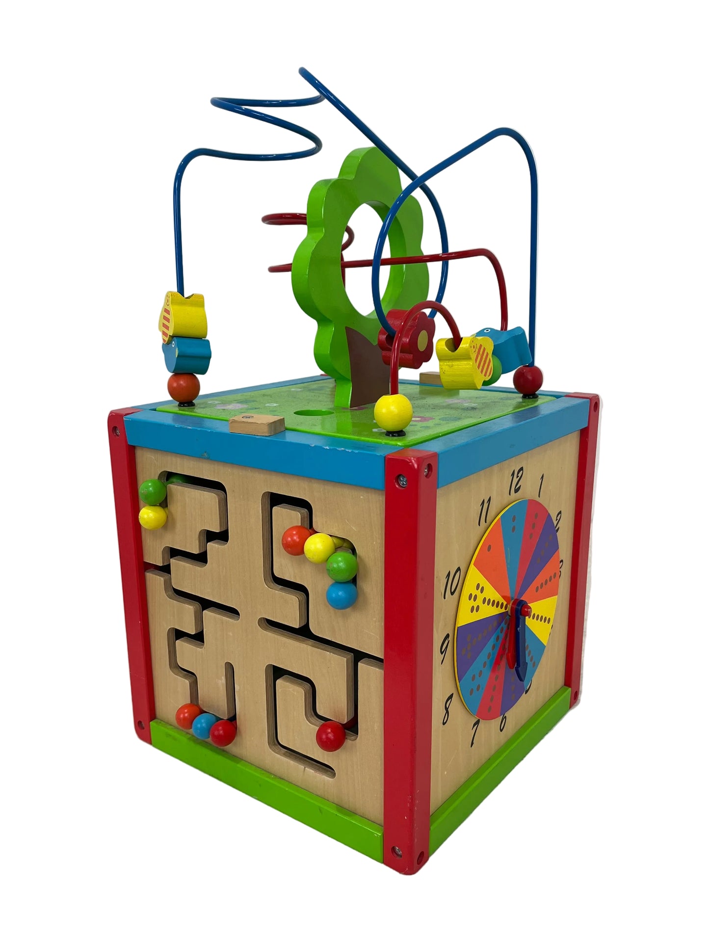 Wooden Colourful Activity Play Cube (Pre-loved)