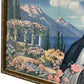 Framed Religious Art Print Floral Landscape Decoration (Pre-Loved)