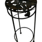 Black Metal Plant Stand with Leaf Design (Pre-Loved)
