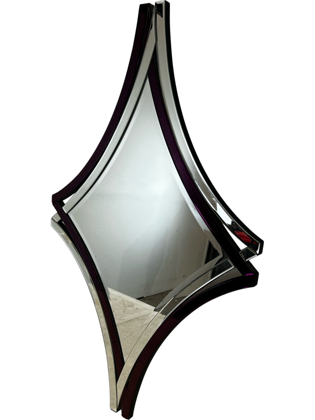 Purple and Silver Geometric Wall Mirror (Pre-Loved)