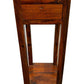 Tall Wooden Side Table 1 Drawer Lower Shelf Narrow Plant Stand (Pre-Loved)