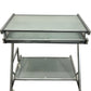 Glass Computer Desk with Keyboard Tray, Shelf & Wheels (Pre-Loved)