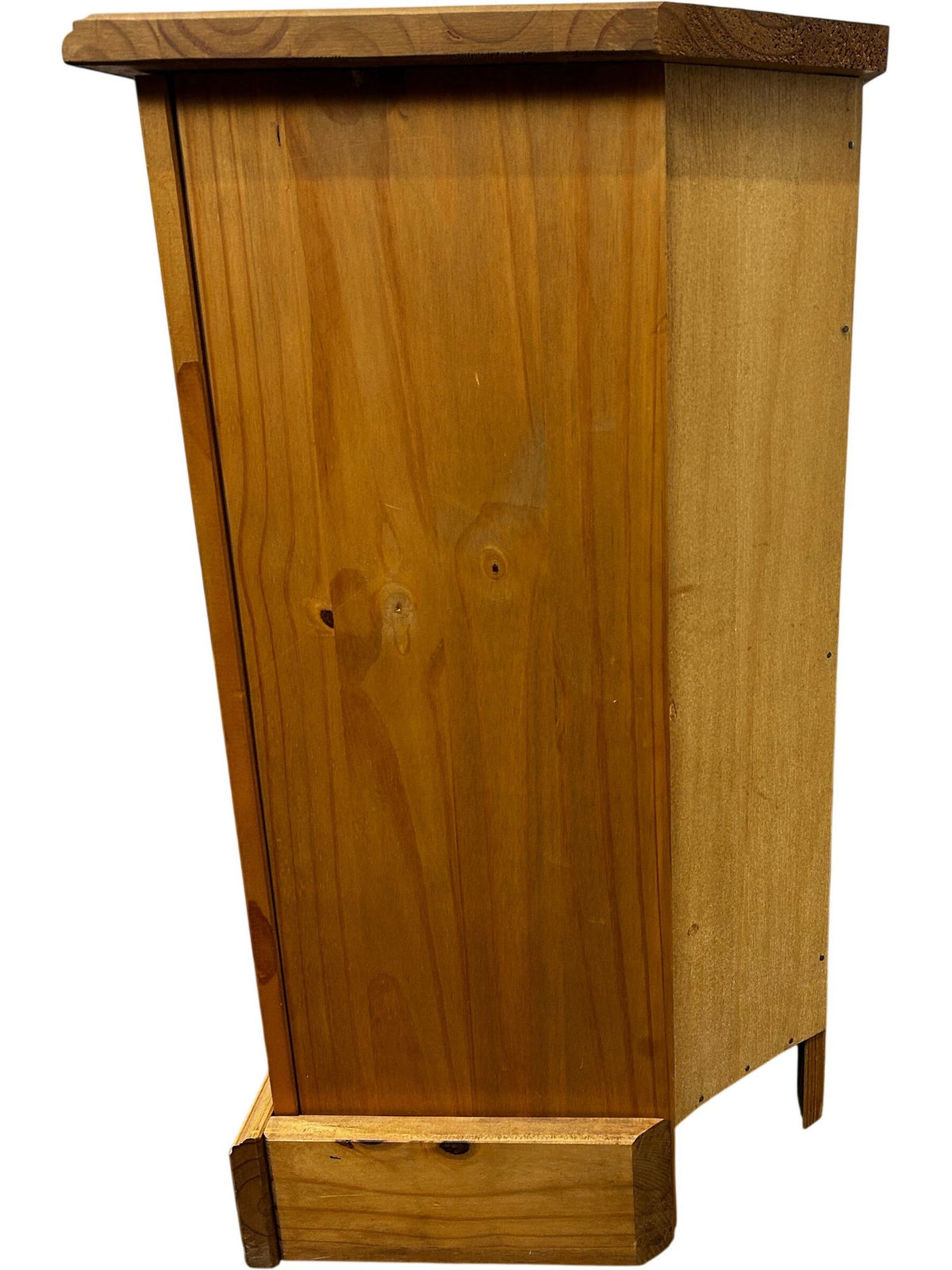 Rustic Pine Corner TV Stand with 2 Door Cupboard & Open Shelf (Pre-Loved)
