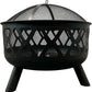 Round Steel Fire Pit with Spark Screen Outdoor Garden Brazier (Pre-Loved)