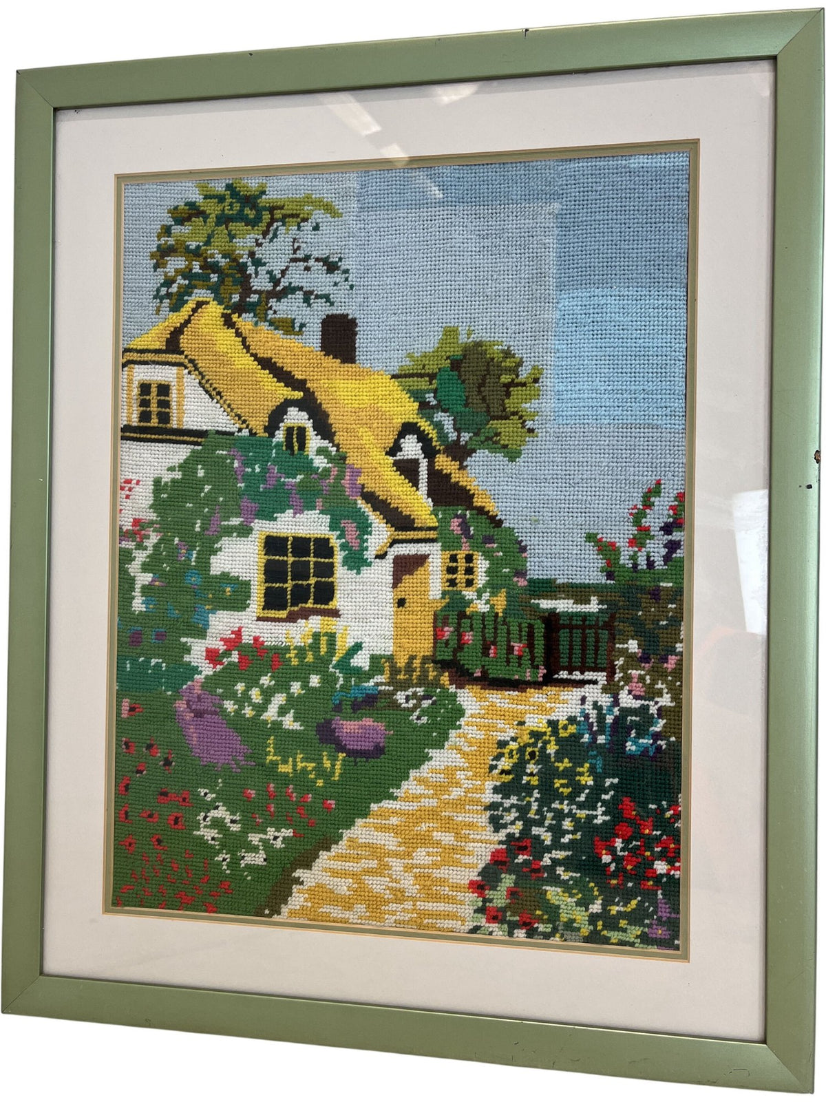 Cross-Stitch Embroidery Framed Wall Artwork (Pre-Loved)