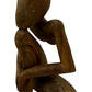 Wooden Abstract Human Figure Sculpture Seated Thinking Pose (Pre-Loved)